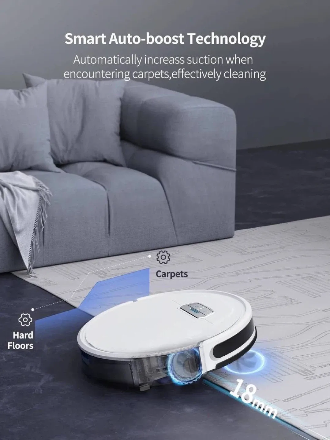 HONITURE 3 In 1 Robot Vacuum Cleaner + mope image indicator(7)