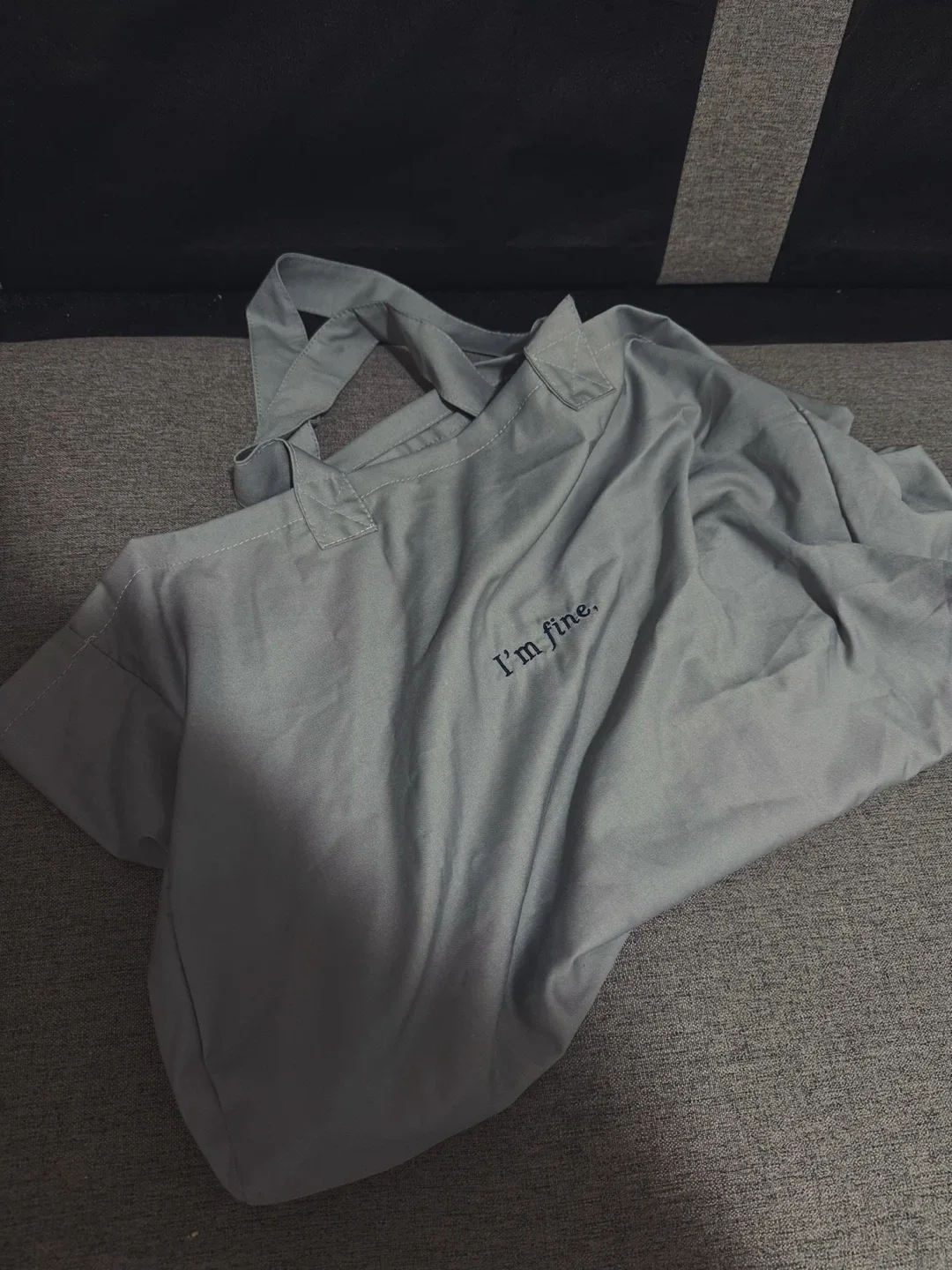 Grey Tote Bag – “I’m fine”