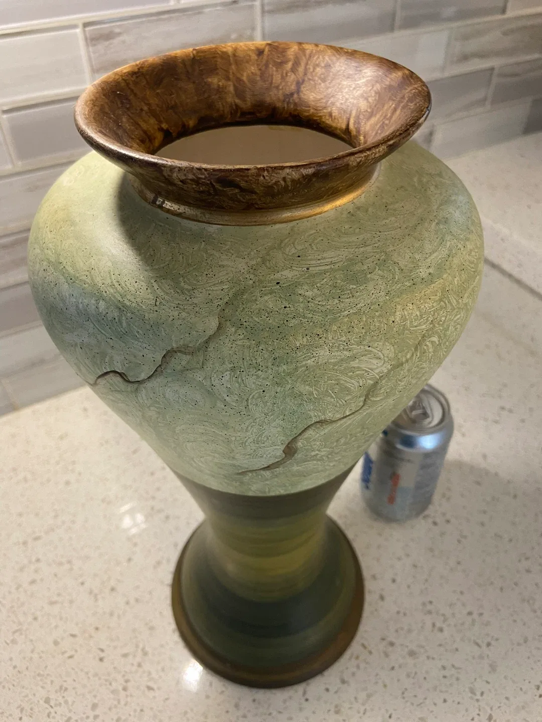 Decorative Green & Brown Vase image indicator(2)