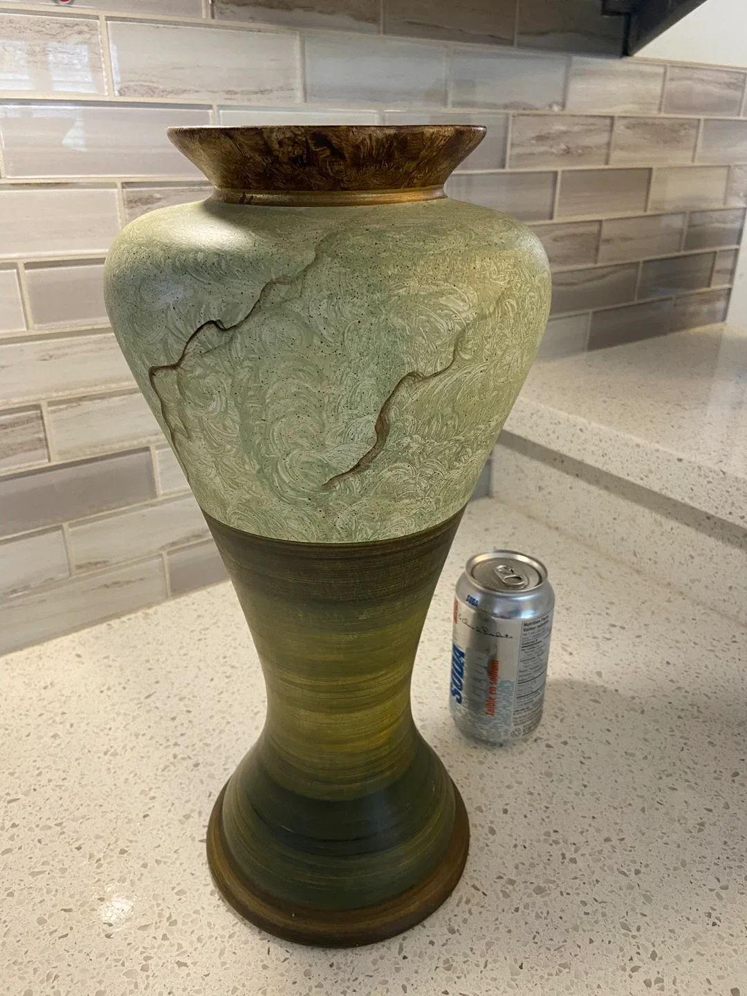 Decorative Green & Brown Vase