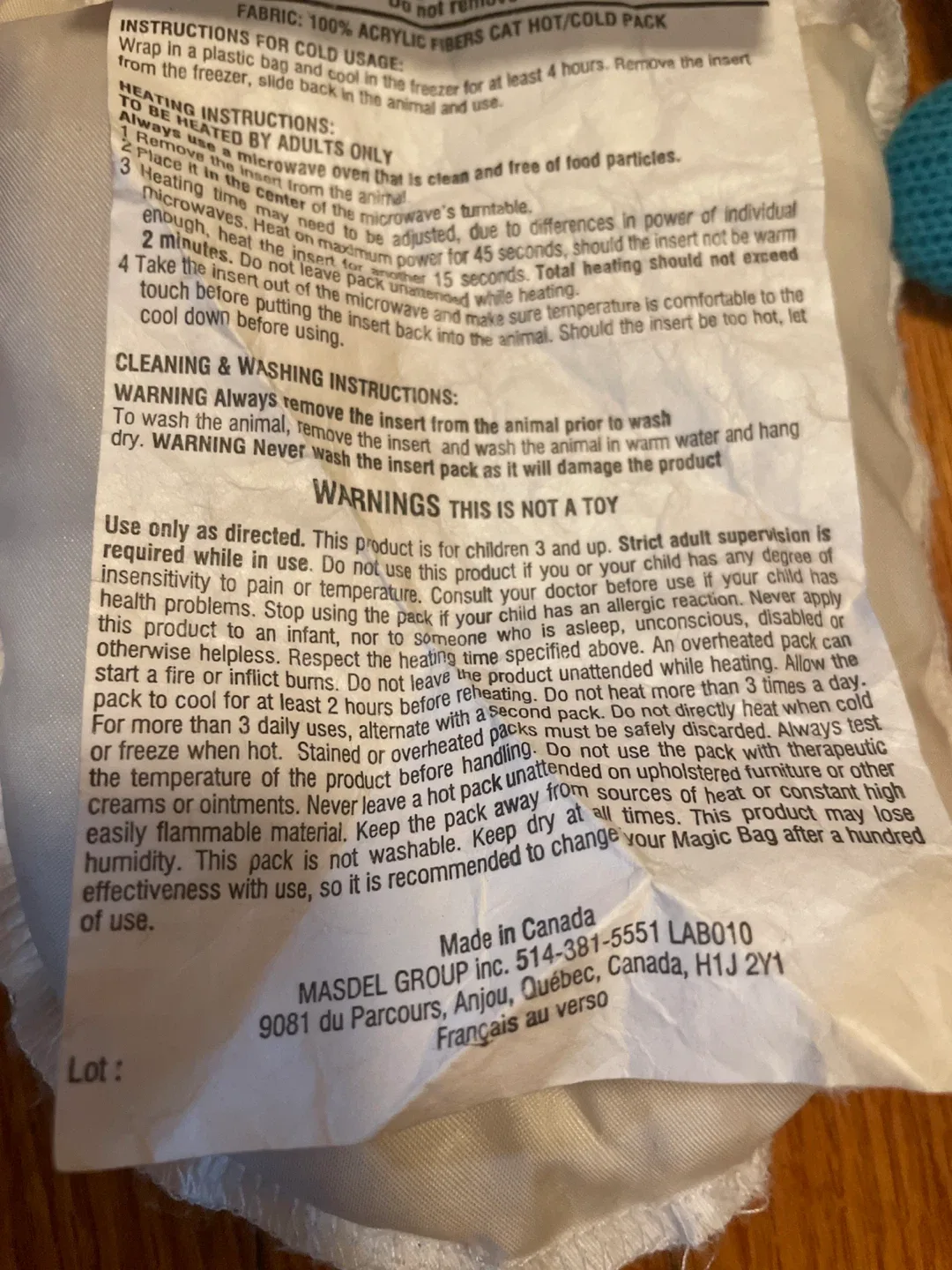 Magic Bag Cat Hot/Cold Pack image indicator(4)