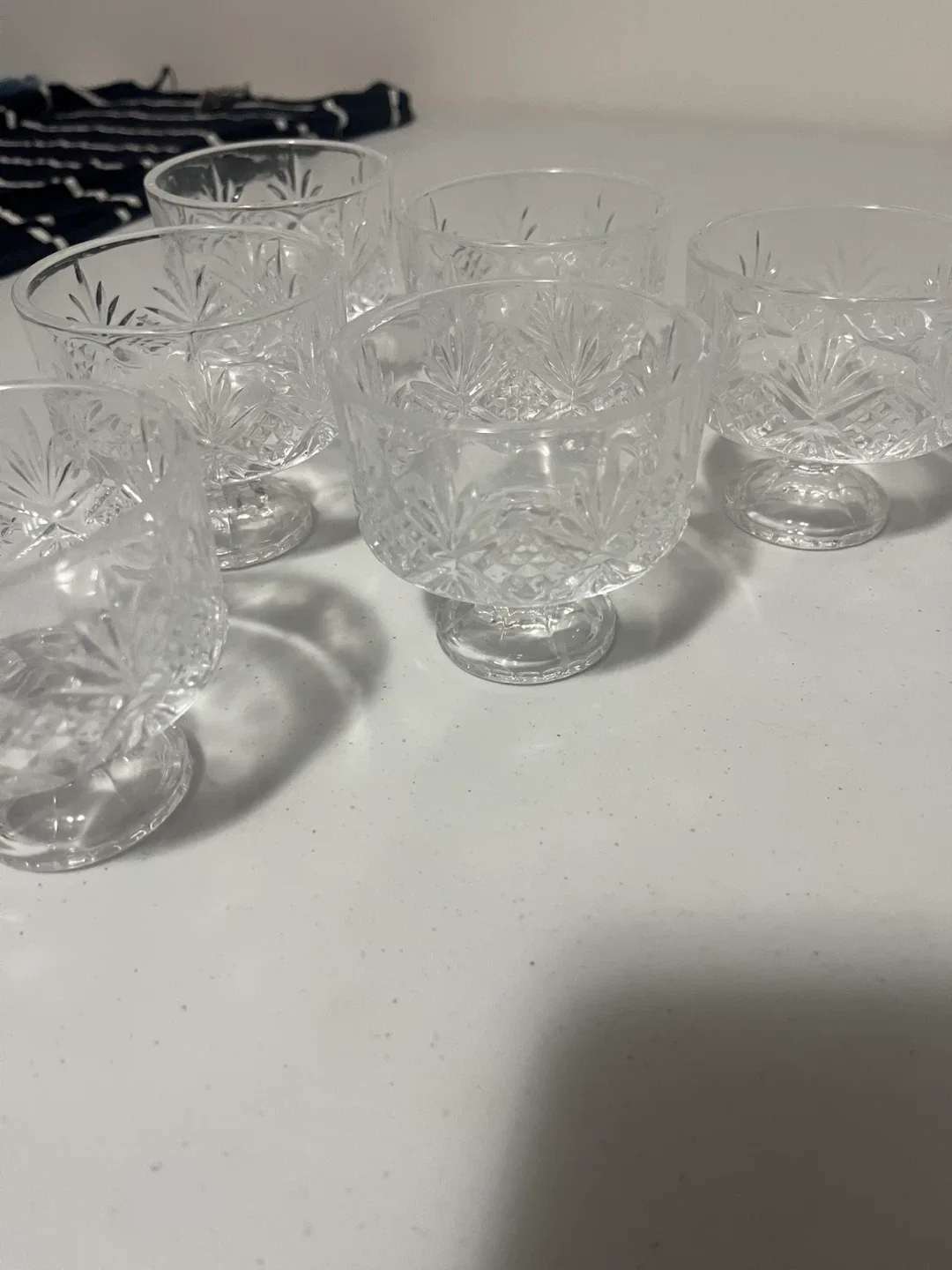 Set of 6 Clear Crystal Dessert Cups
