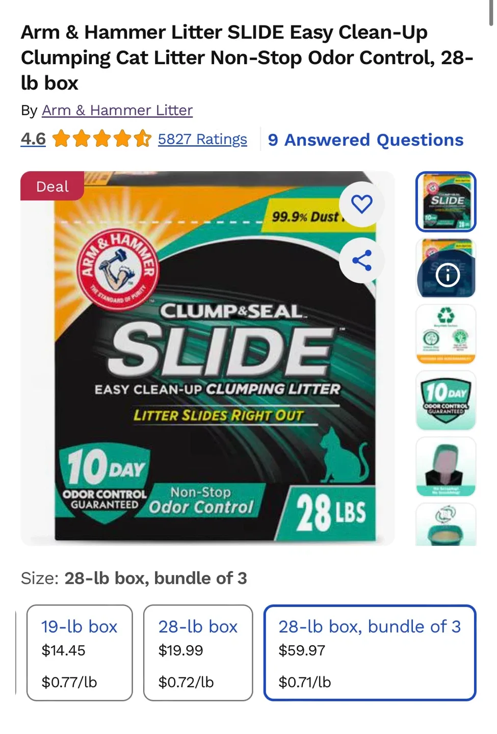 Bundle of 3 | 28 lb Arm & Hammer Clump Cat Litter