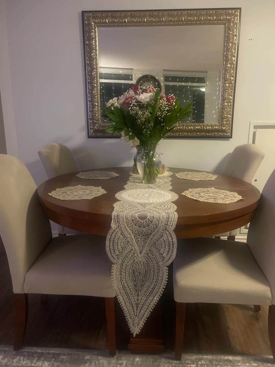 Round Dining Table with Four Chairs - photo 2
