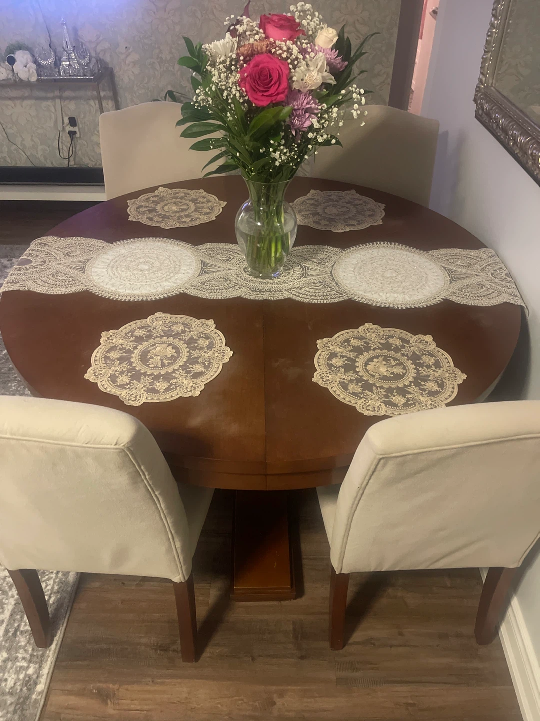 Round Dining Table with Four Chairs - photo 3