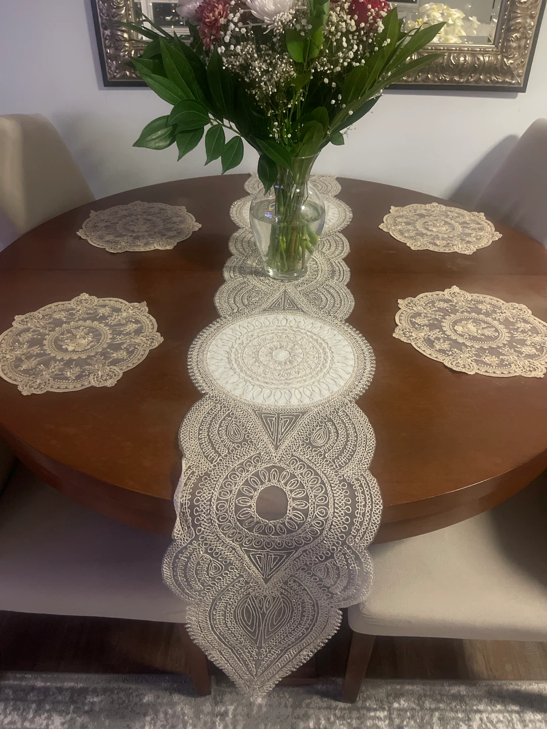 Round Dining Table with Four Chairs - photo 5