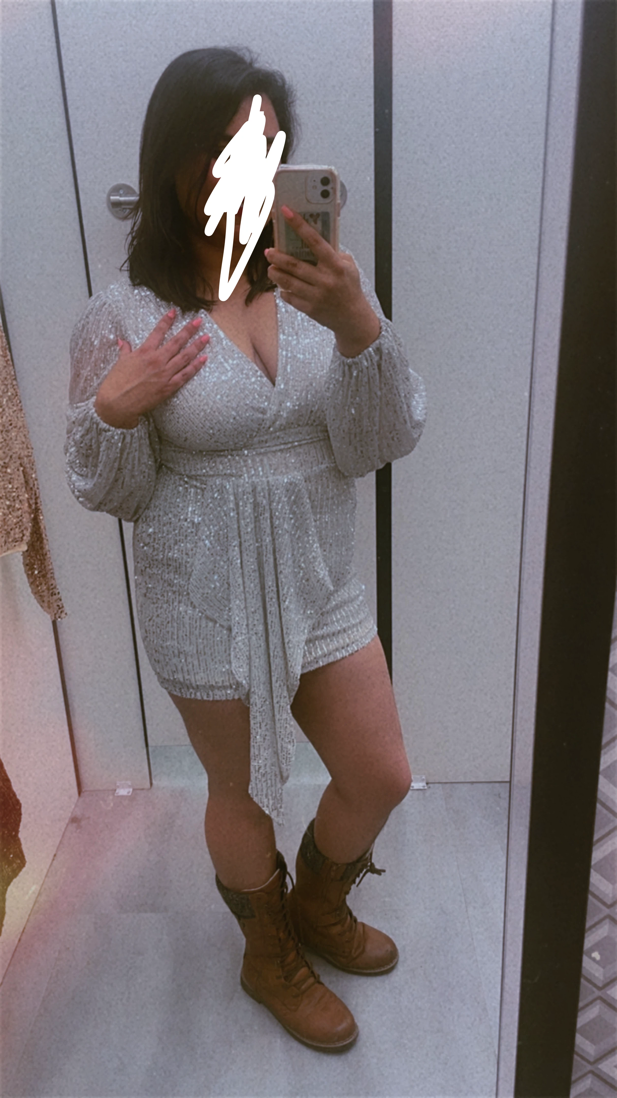 White shimmery club dress