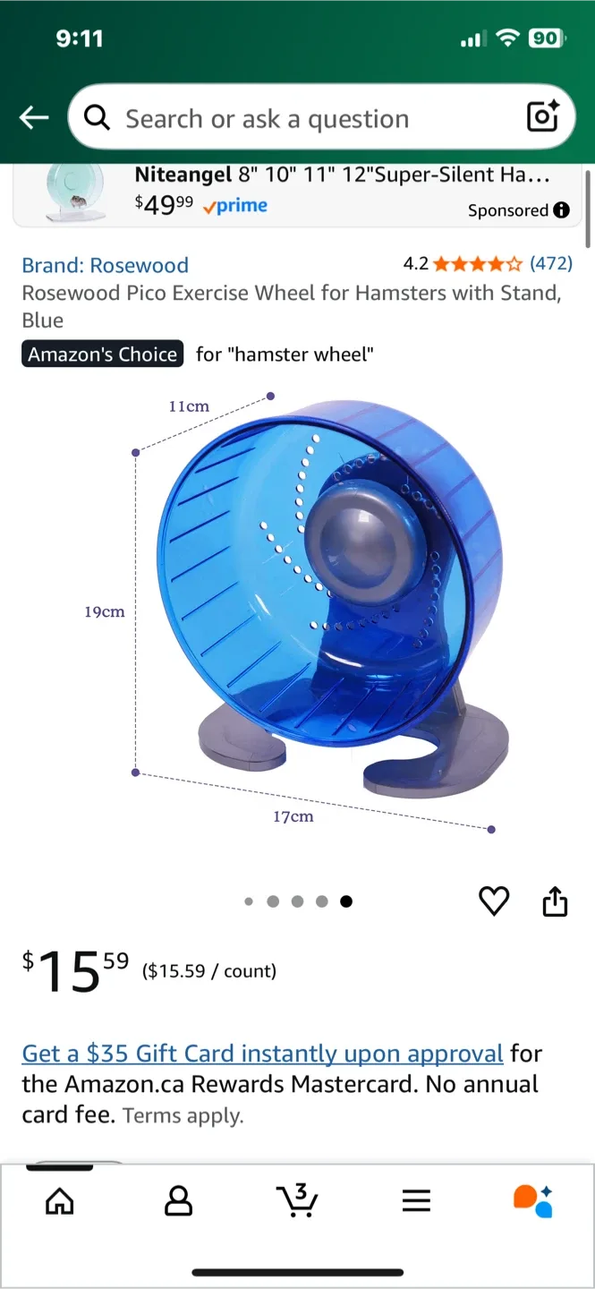 Dwarf Hamster Wheel & Hide image indicator(2)