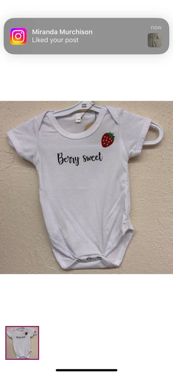 New handmade berry onesie