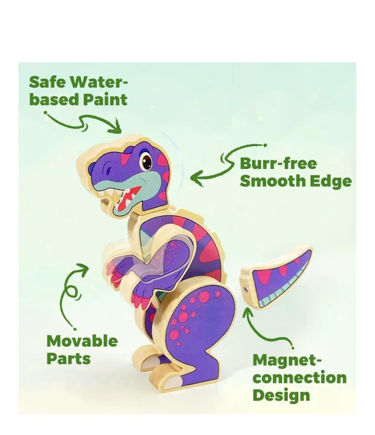 Magnetic Dinosaur Building Block Set 3+ image indicator(6)