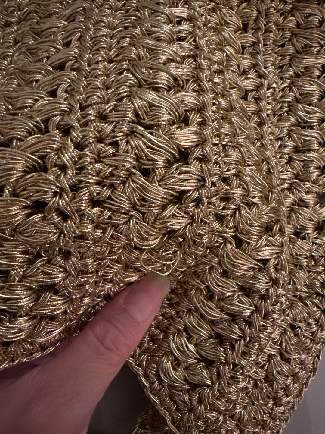 Zara Gold Metallic Crochet Handbag - photo 5