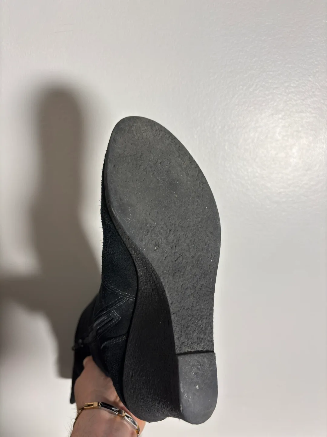 ALDO Black Suede Wedge Over-the-Knee Boots - Secure Now! image indicator(5)