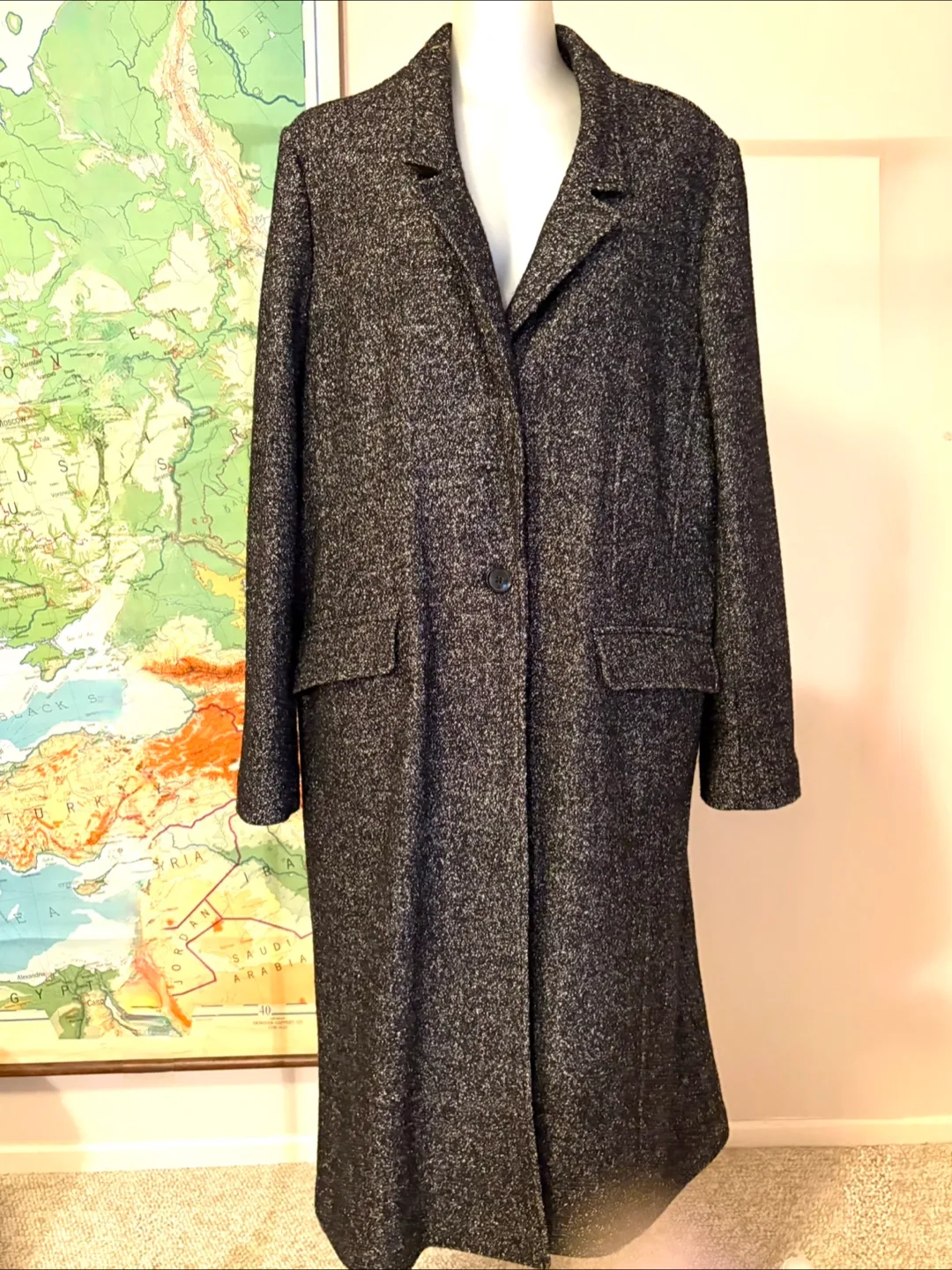 Banana Republic Grey Wool Blend Overcoat