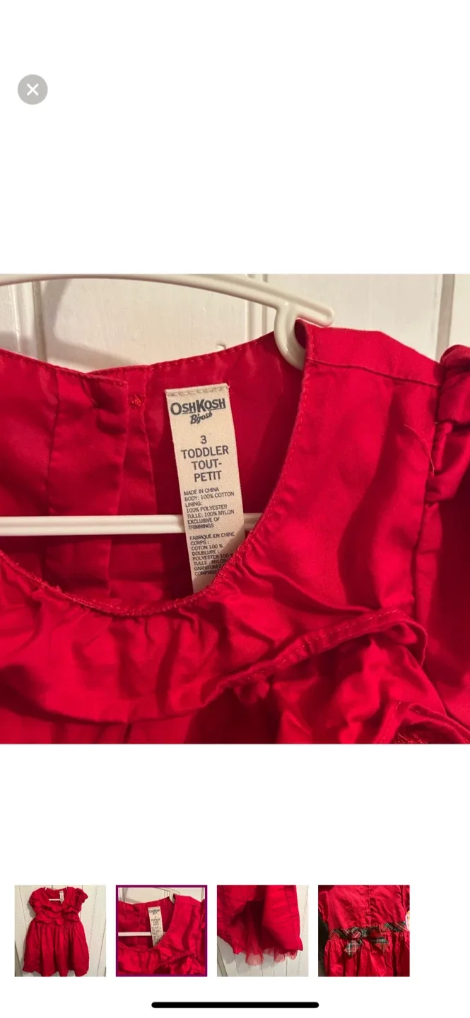 OshKosh B'gosh Red Dress - Size 3 Toddler image indicator(2)