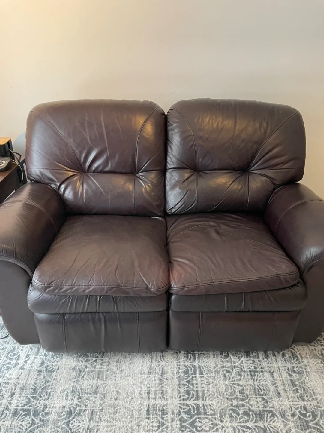 Leather Reclining Sofa and Loveseat Set