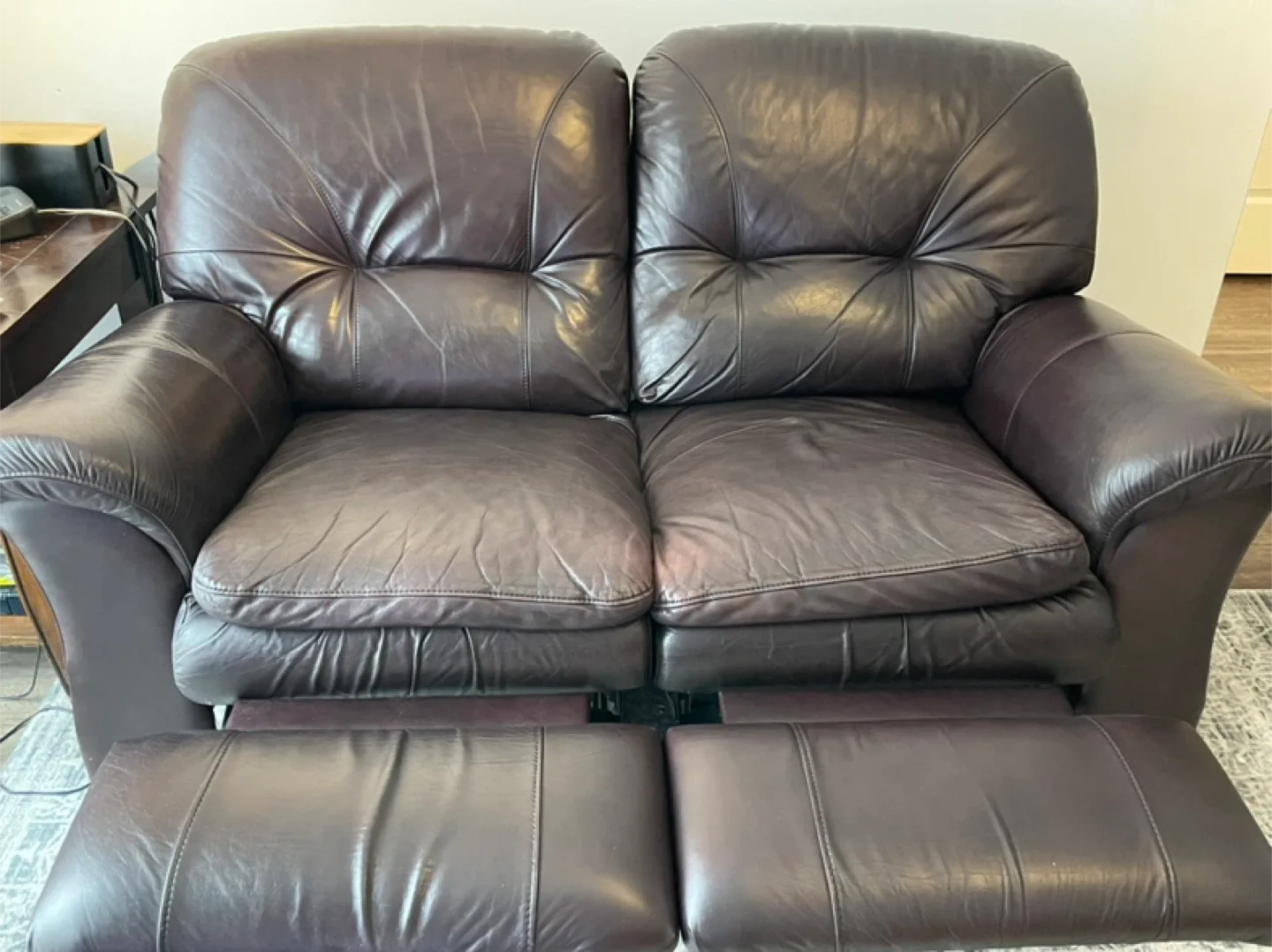 Leather Reclining Sofa and Loveseat Set image indicator(2)