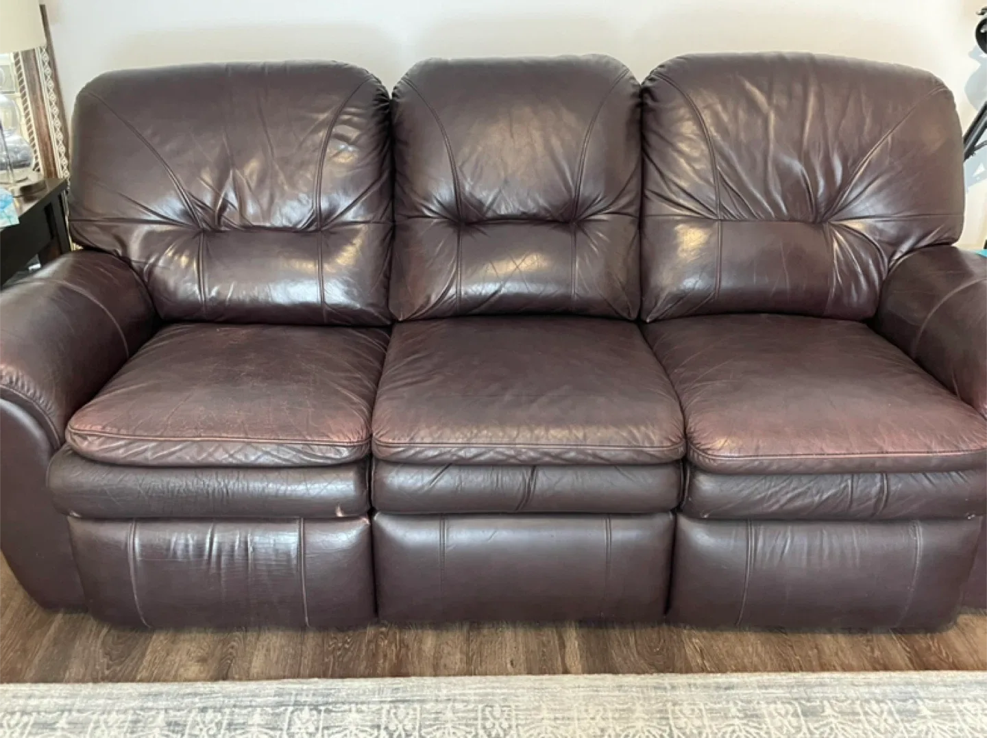 Leather Reclining Sofa and Loveseat Set image indicator(3)