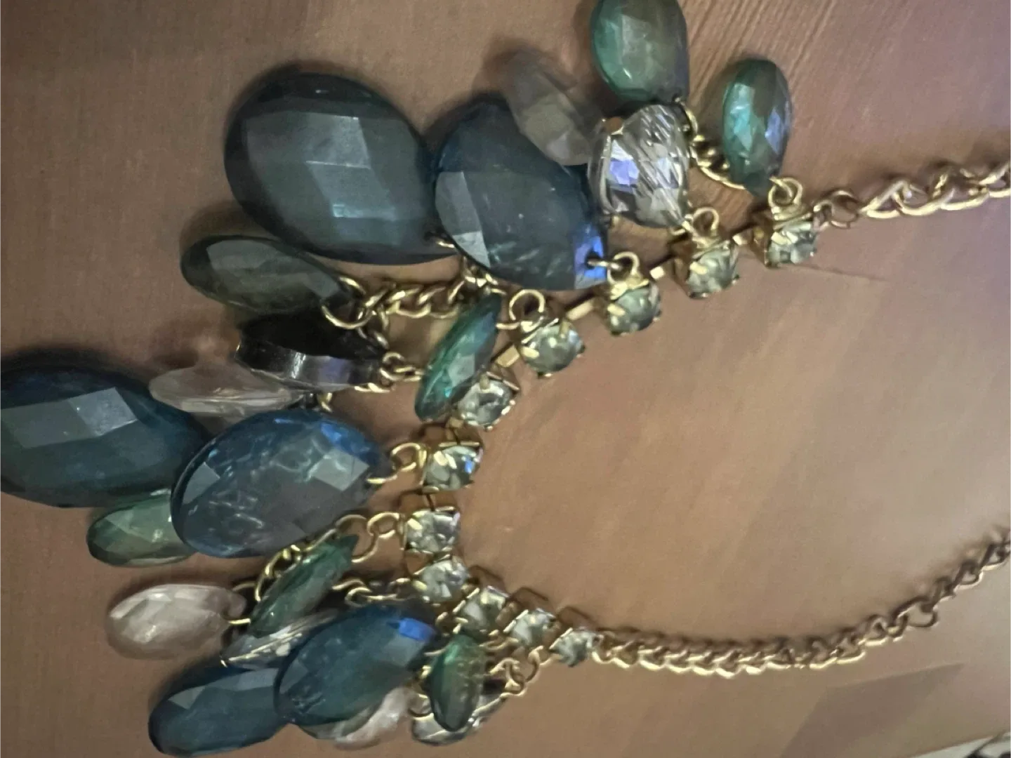 Statement Necklace - Blue & Green #Cleanout image indicator(4)