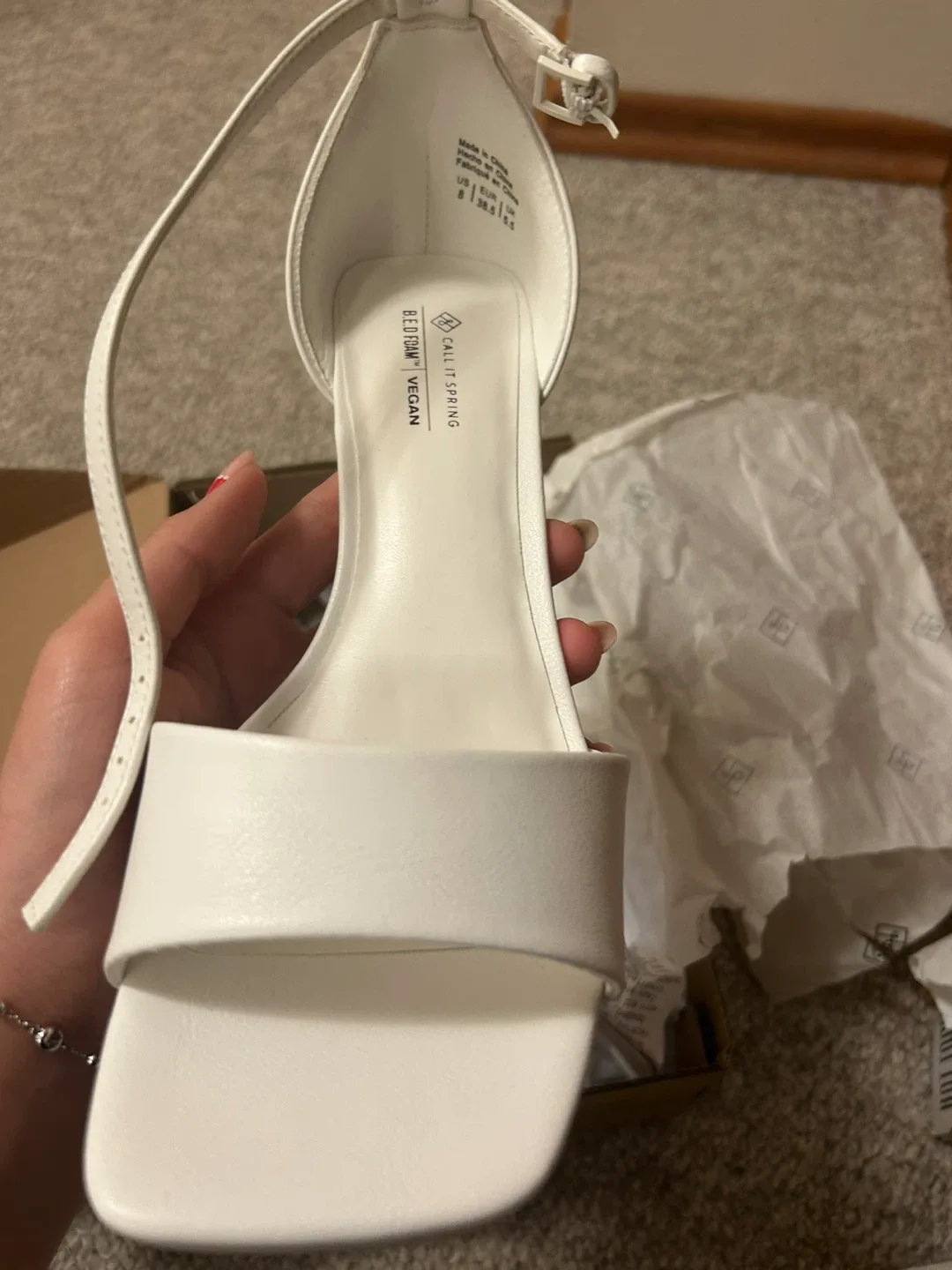 Call It Spring White Heels Size 8