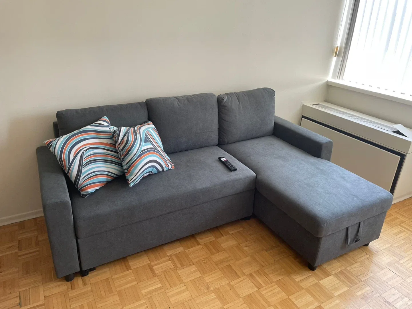 Grey Sectional Sofa Bed with Storage