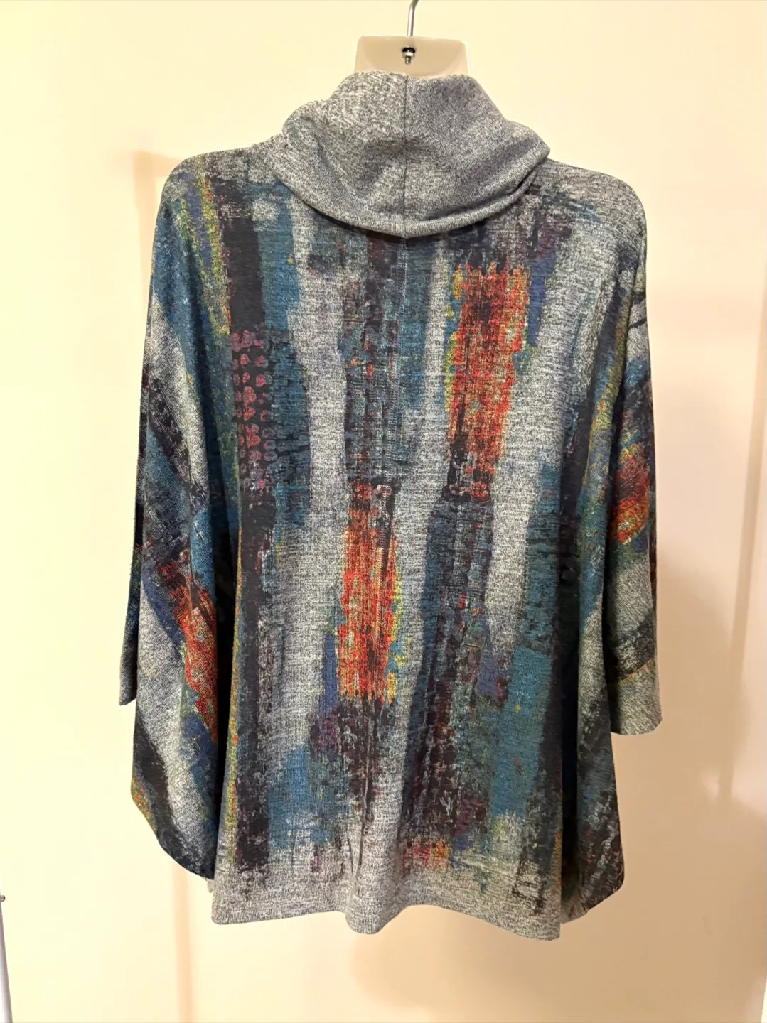 Multi-Colour Cowl Neck Tunic Cape image indicator(5)