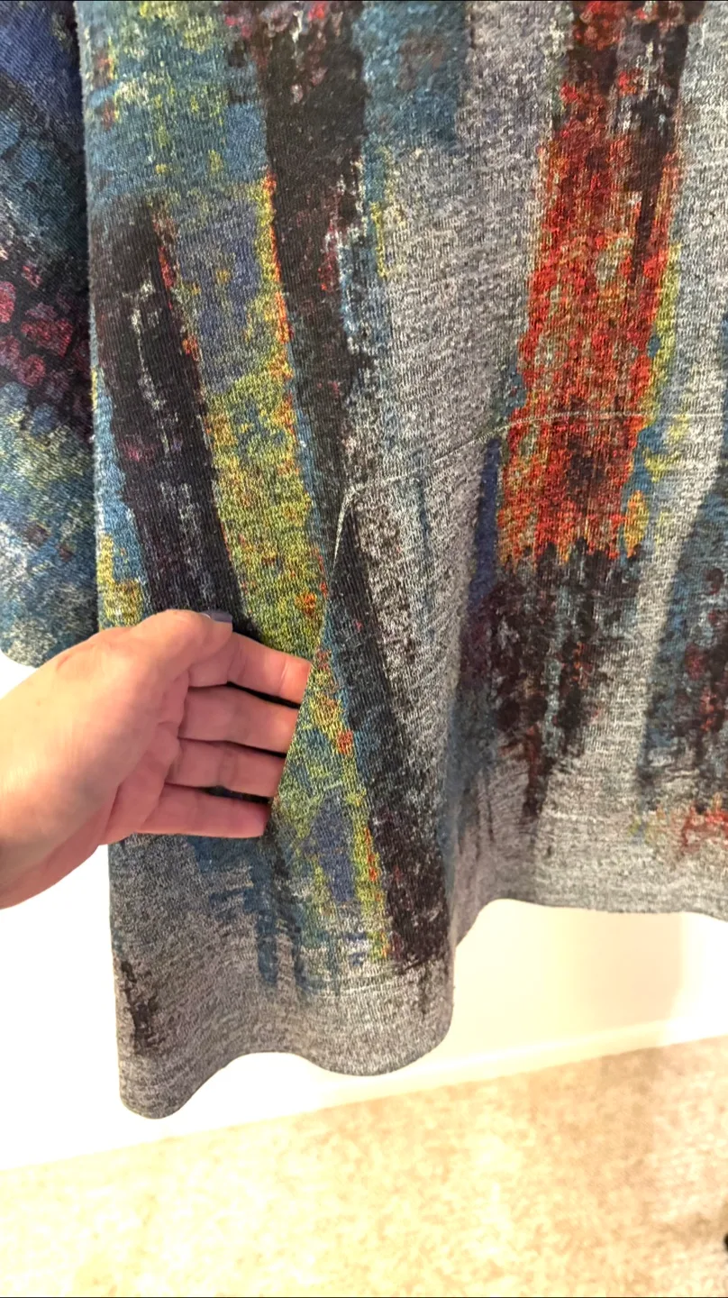 Multi-Colour Cowl Neck Tunic Cape image indicator(4)