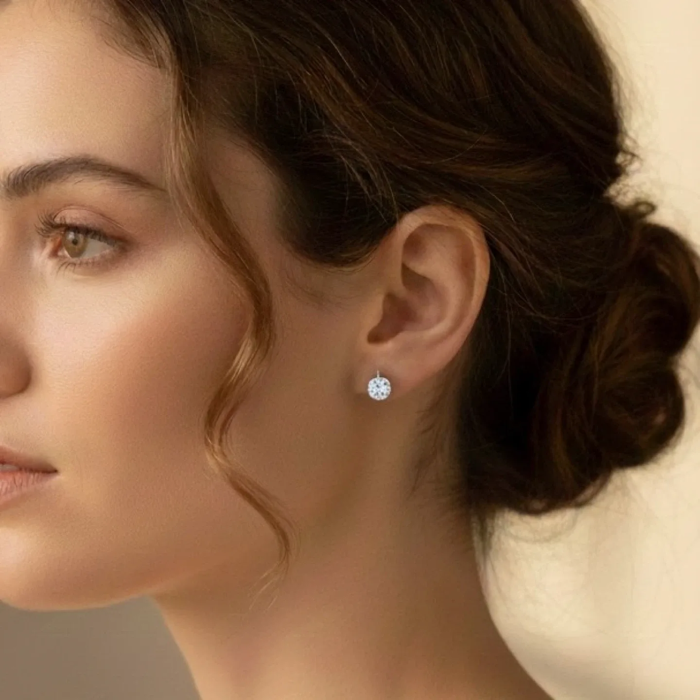 Timeless Silver Bezel Classic Crystal Stud Minimalist Earrings