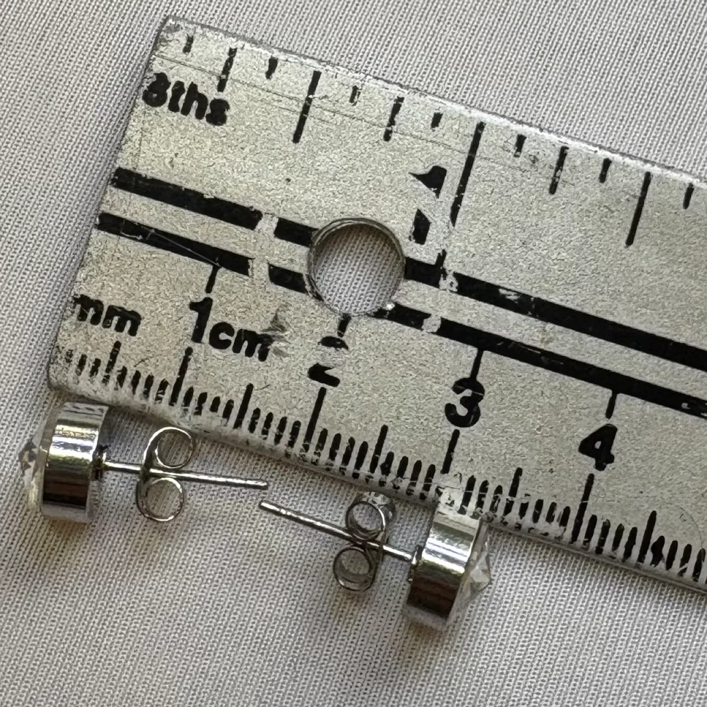 Timeless Silver Bezel Classic Crystal Stud Minimalist Earrings image indicator(5)