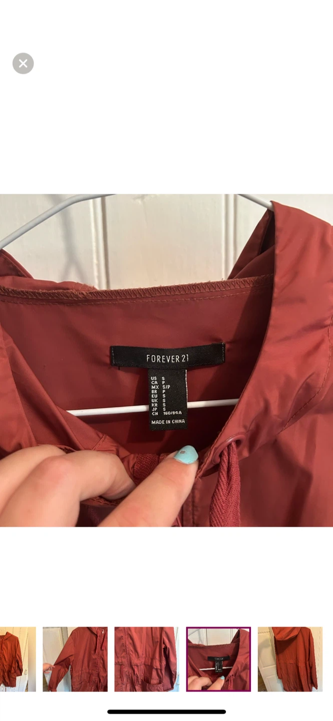 Forever 21 Rust-Colored Rain Jacket - Size S - photo 4