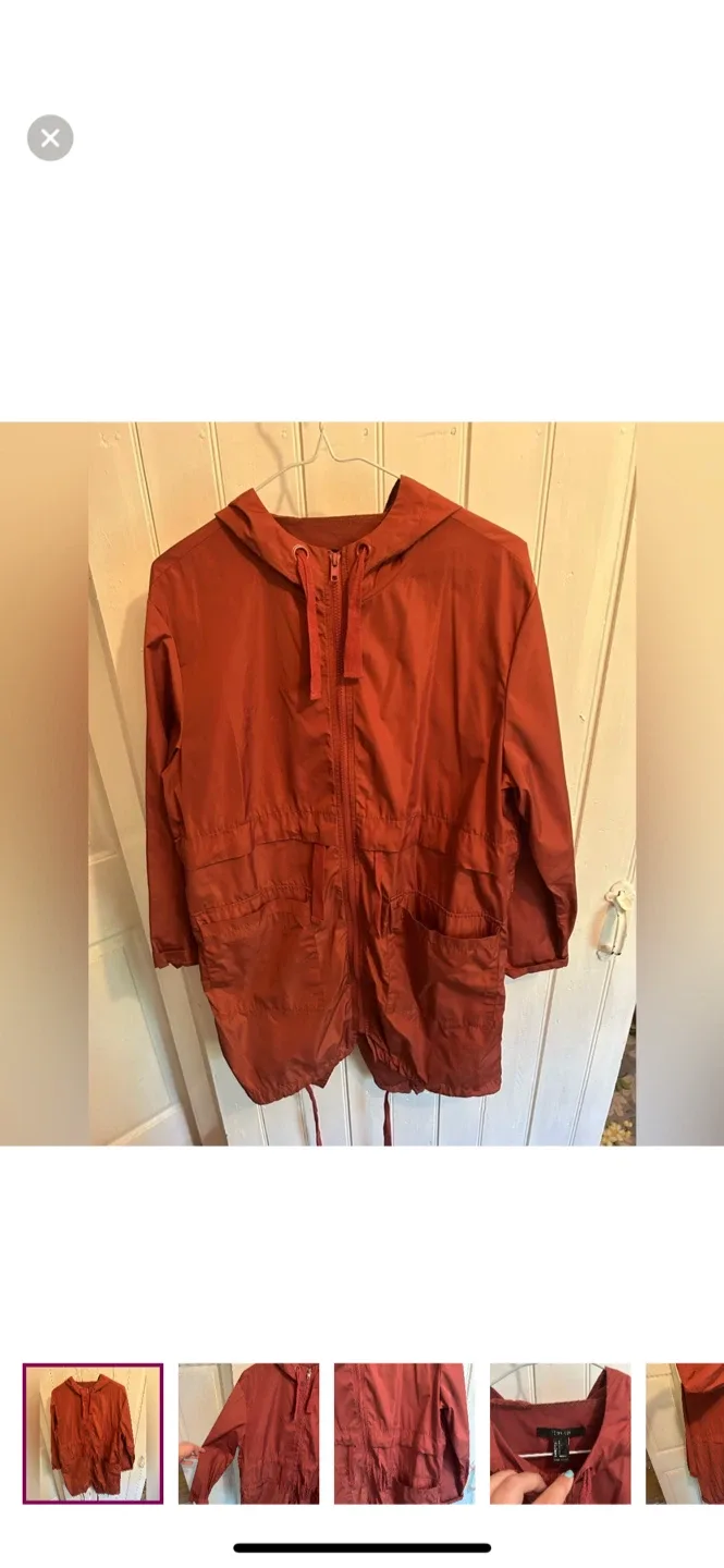 Forever 21 Rust-Colored Rain Jacket - Size S