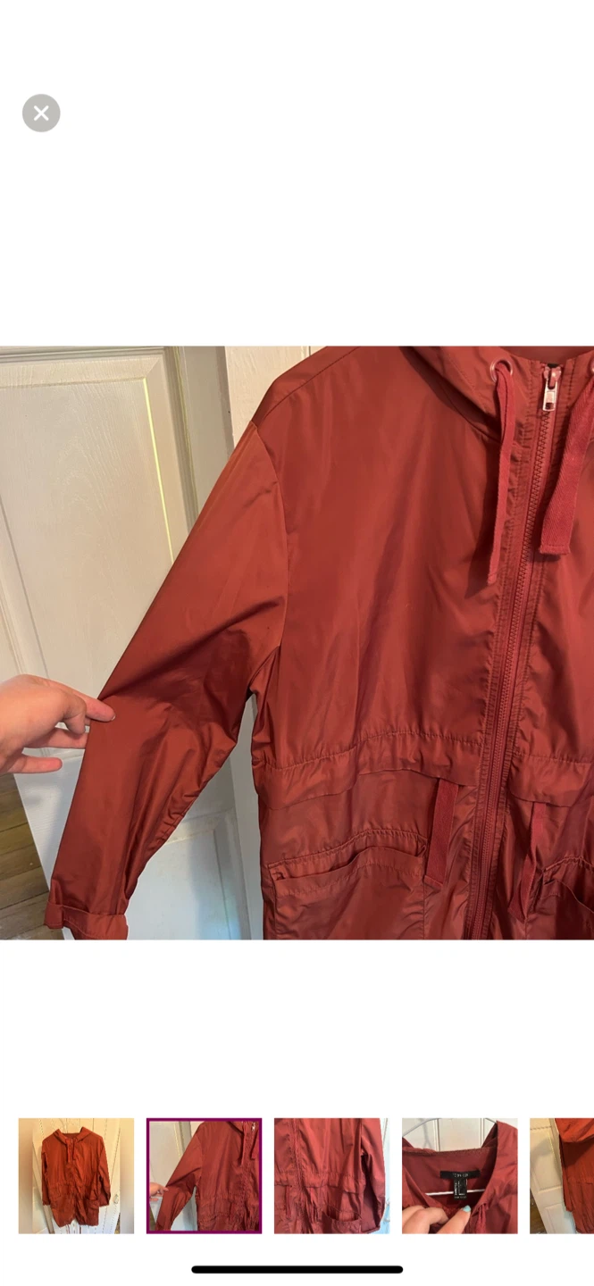 Forever 21 Rust-Colored Rain Jacket - Size S - photo 2