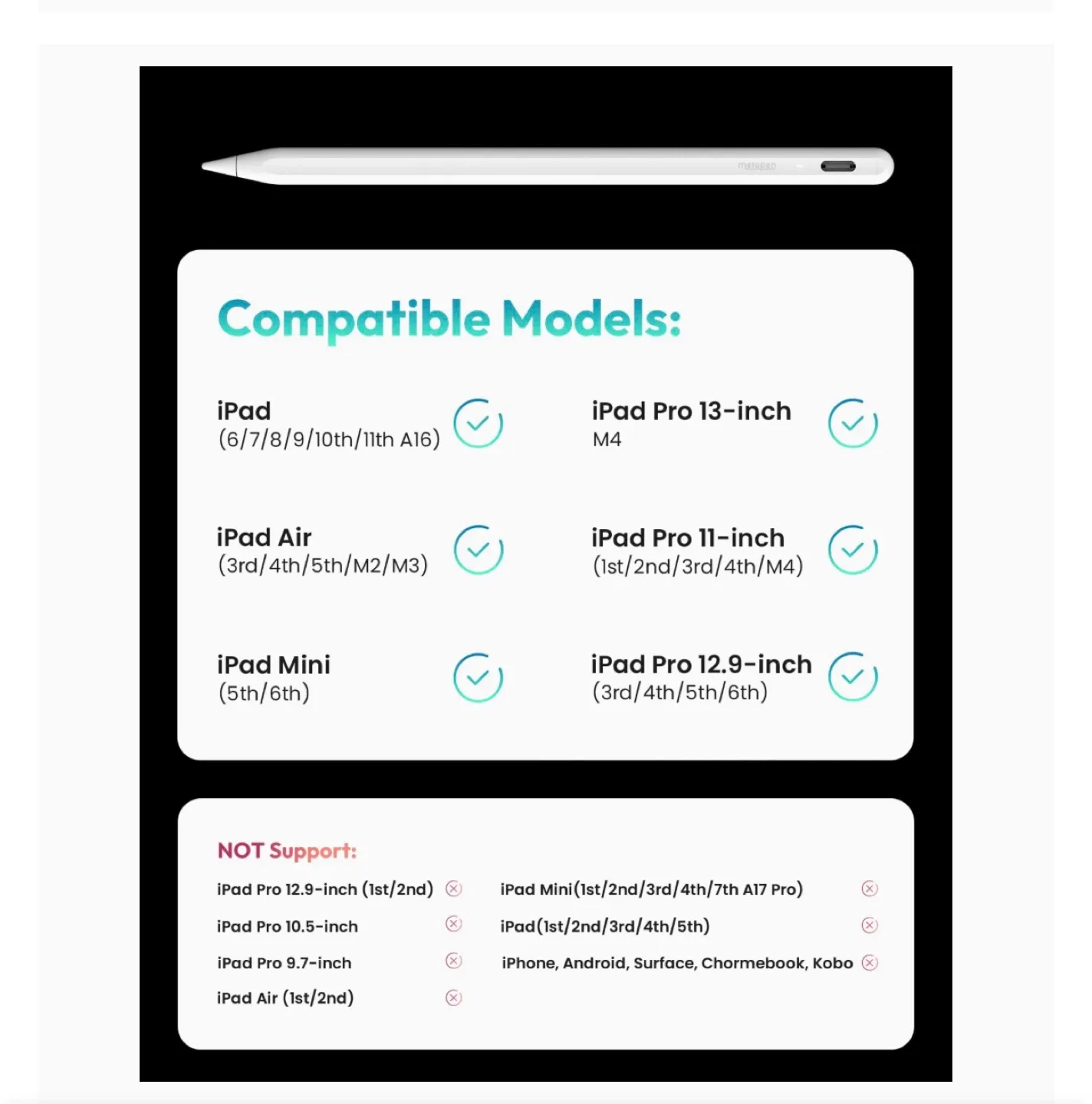 New Metapen A8 Pencil for iPad image indicator(5)
