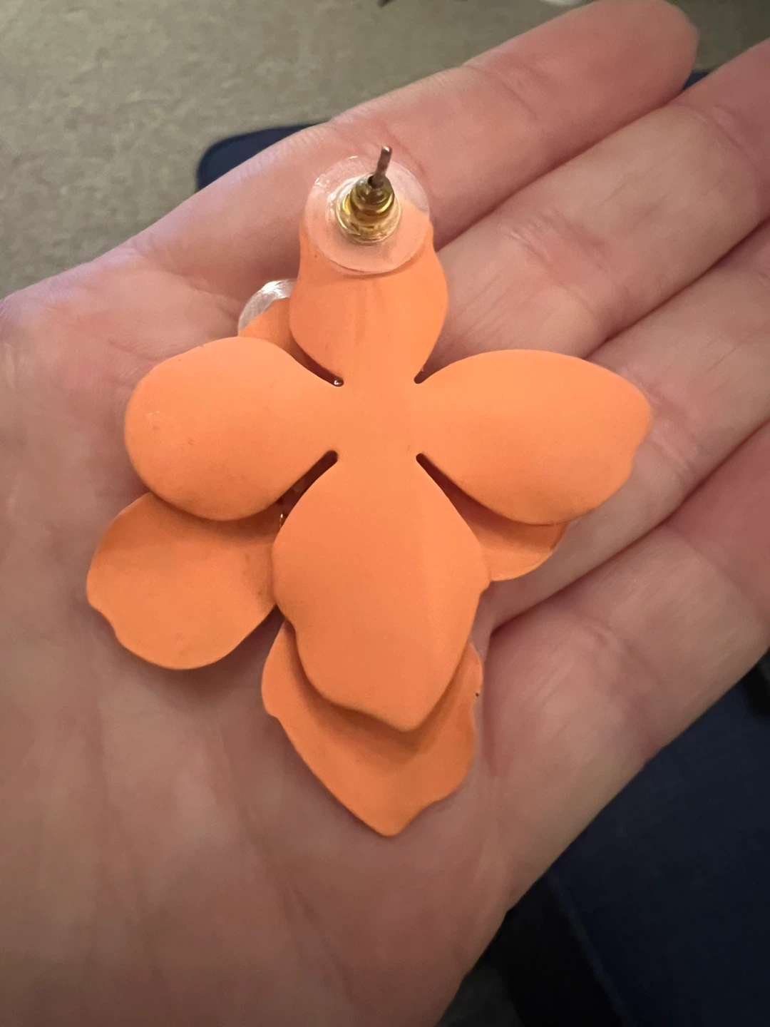 Coral Orange Flower Earrings #Cleanout - photo 2