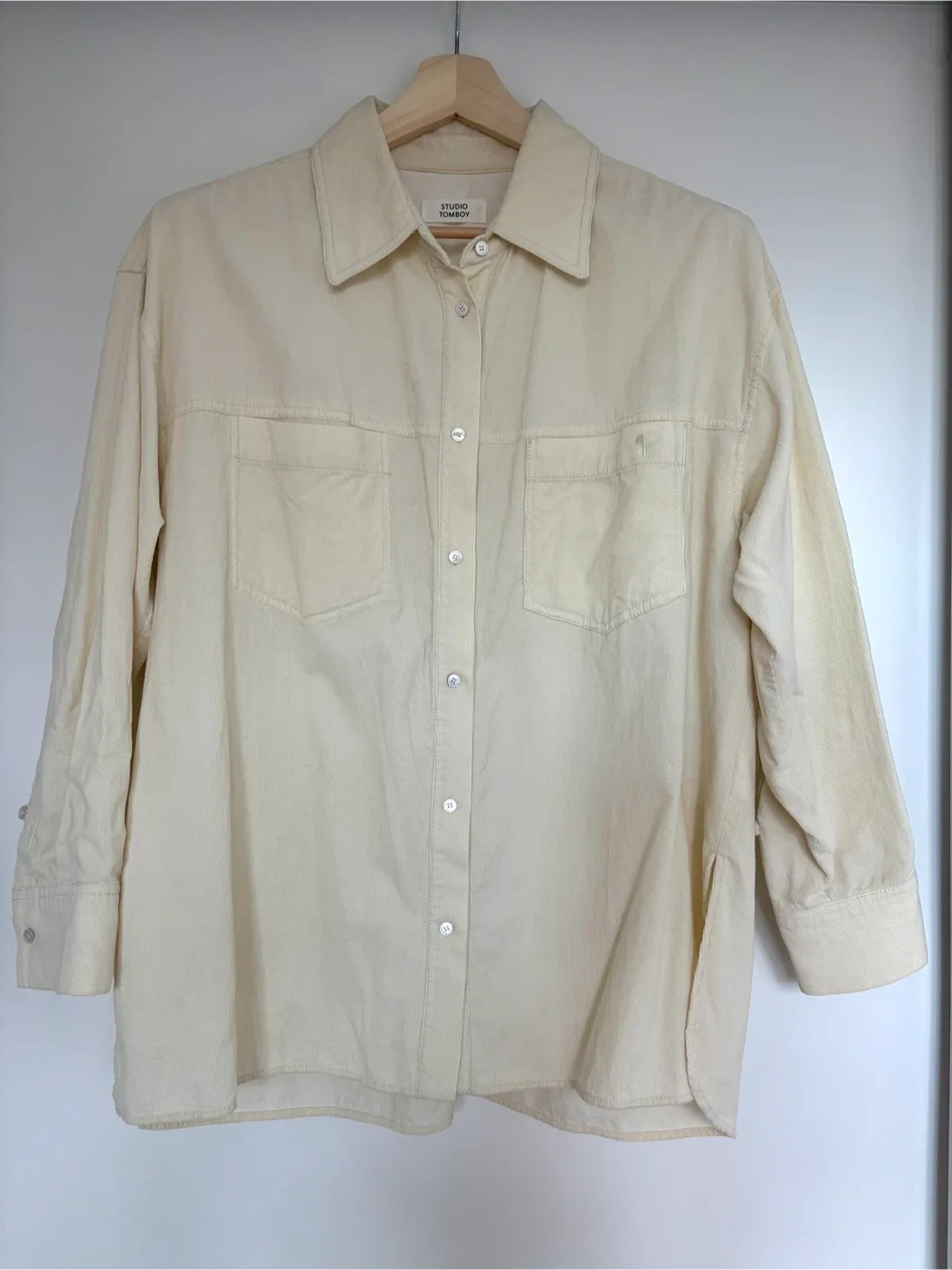Studio Tomboy Cream Corduroy Shirt
