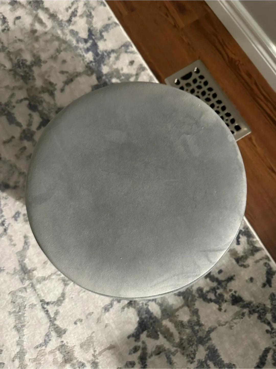 Grey Velvet Ottoman Footstool image indicator(6)