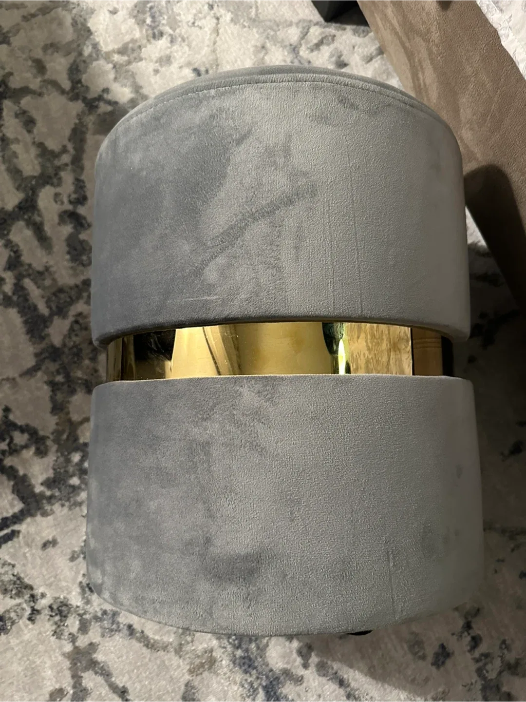 Grey Velvet Ottoman Footstool image indicator(4)