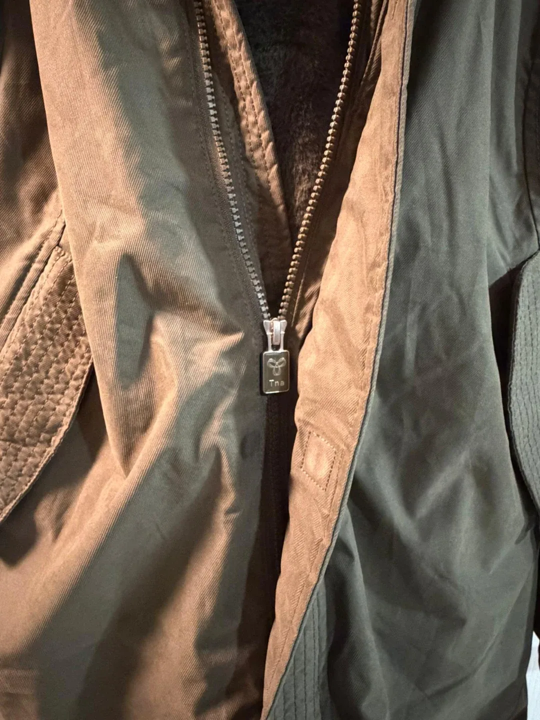 Aritzia TNA Summit Parka Olive Green