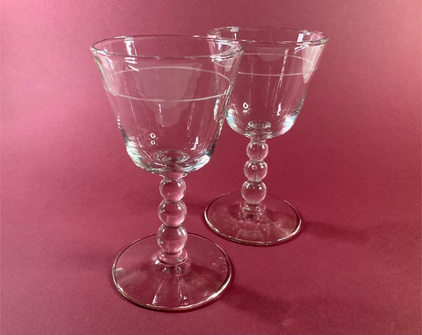 Vintage Stemmed Cocktail Glasses - Pair