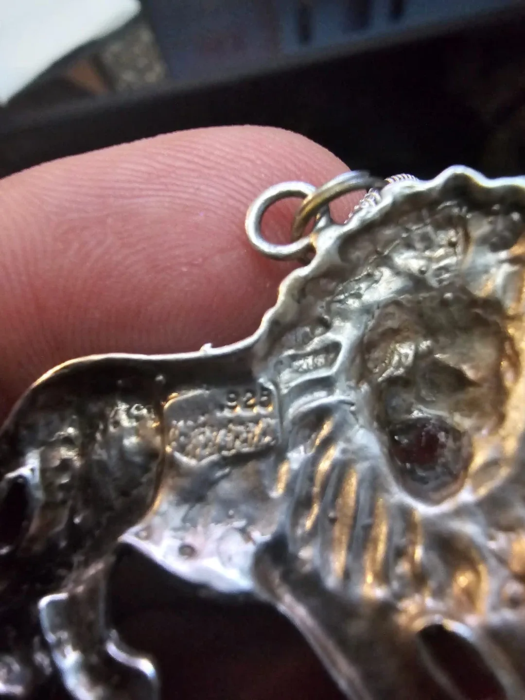 Silver Lion Pendant Necklace and chain image indicator(3)