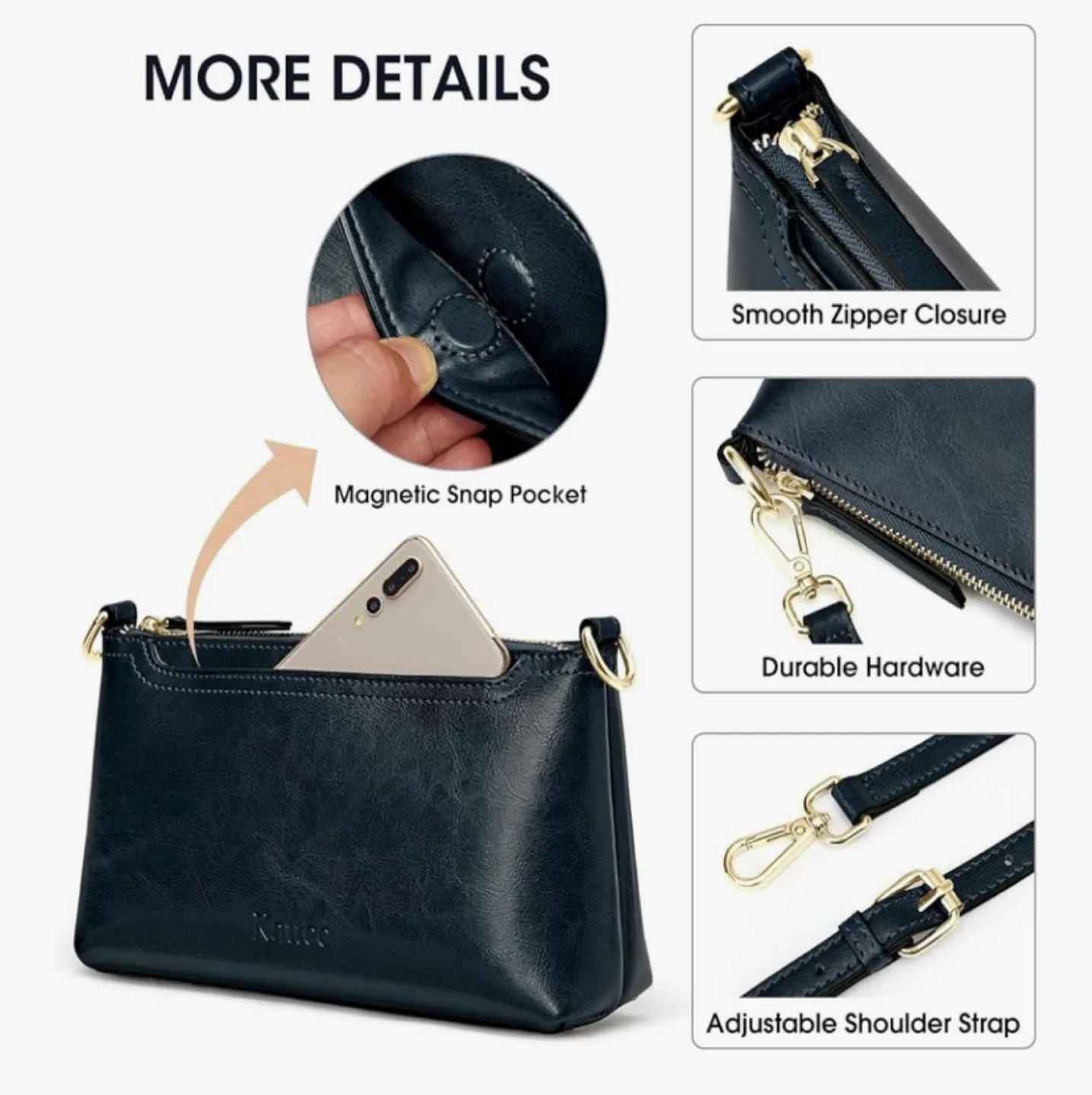 New Kattee Leather Crossbody Purse Handbag Clutch image indicator(4)