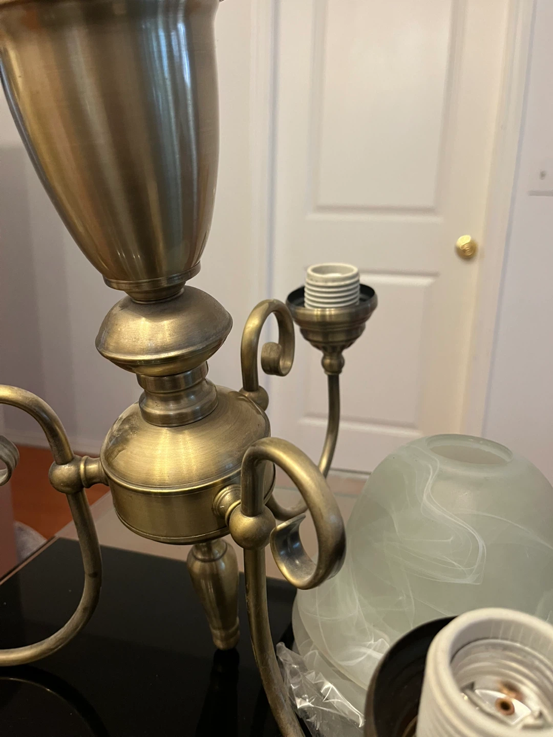 Brass Finish Chandelier with 3 Lights - photo 5
