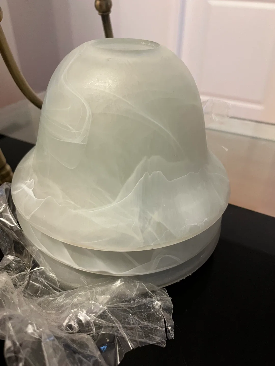 Brass Finish Chandelier with 3 Lights image indicator(3)