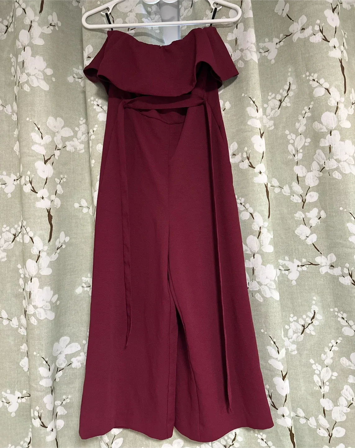 Babaton Burgundy Off-the-Shoulder Jumpsuit Size 00