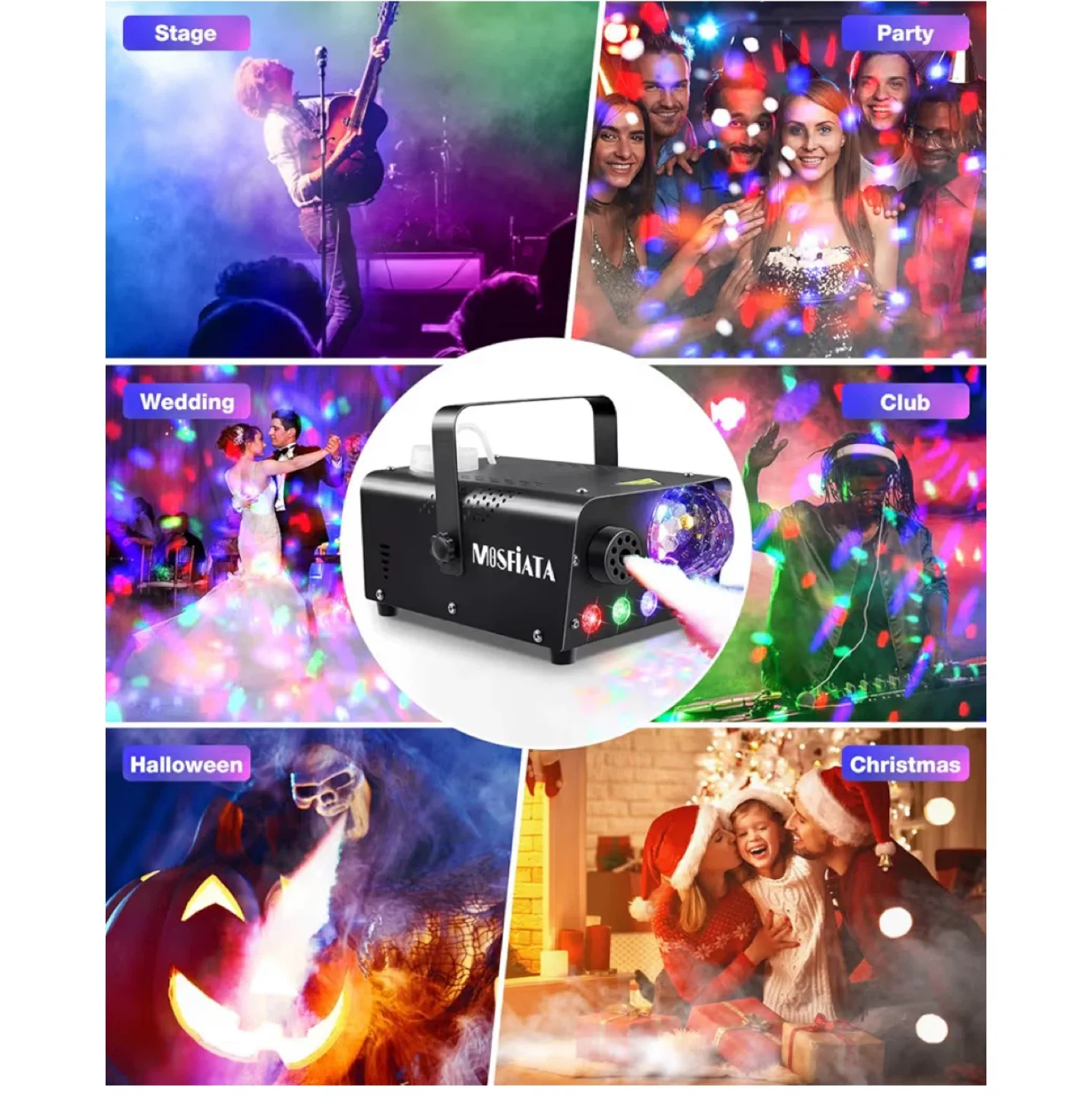 MOSFIATA Fog Machine with Disco Ball - 600W image indicator(3)