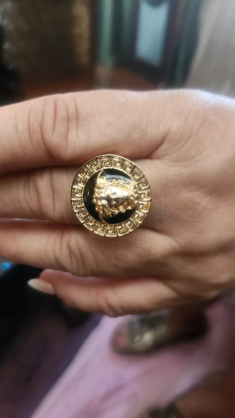 24 k gold plated Versace  Bracelet & Ring Set image indicator(4)