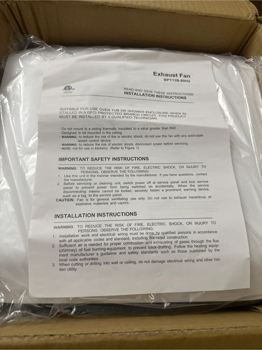 New Exhaust Fan BPT15B-56H2-New in box - photo 3