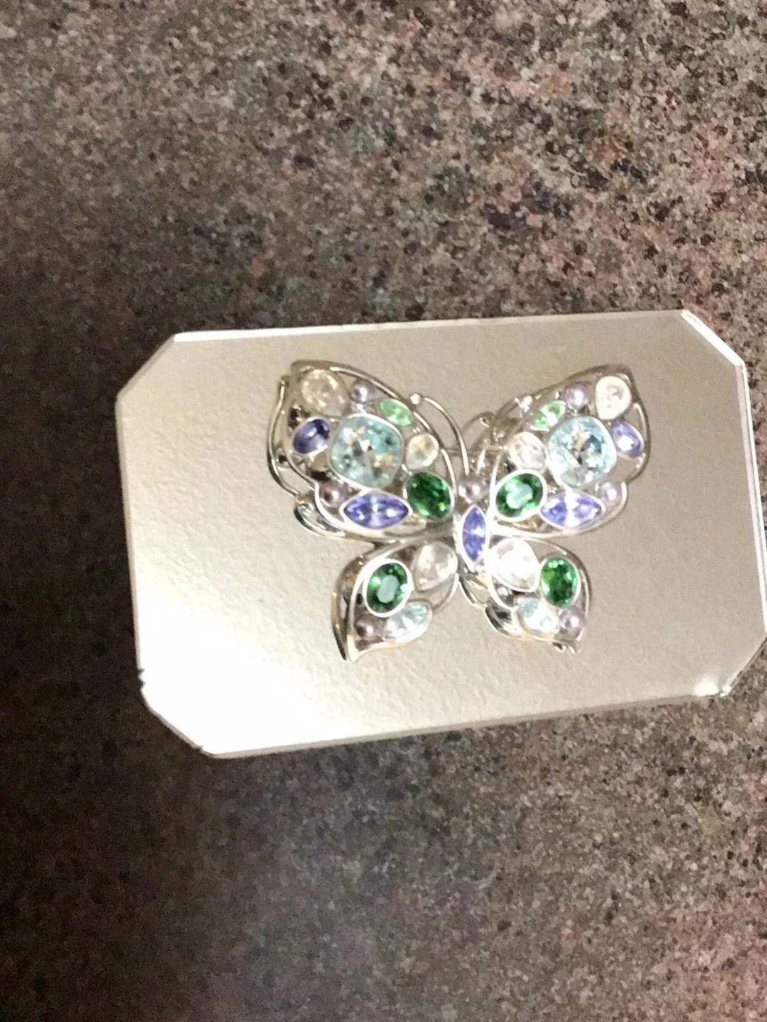 Butterfly Brooch with Gemstones
