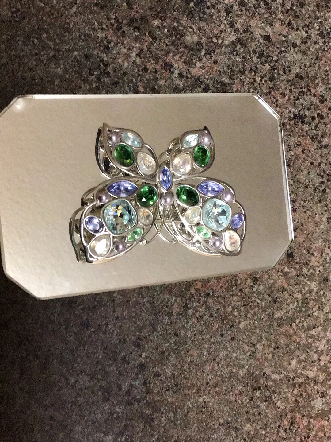 Butterfly Brooch with Gemstones - photo 2