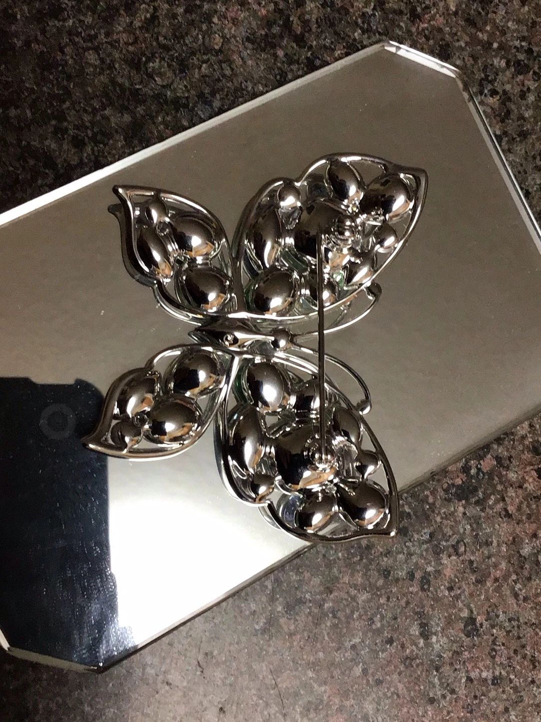 Butterfly Brooch with Gemstones - photo 3