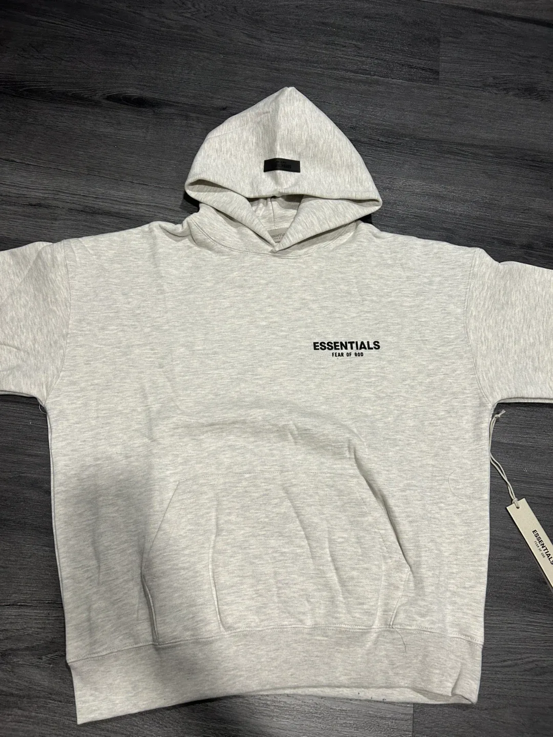 Small, Essentials “Light Oatmeal” Hoodie, With: Bag And Tags image indicator(3)